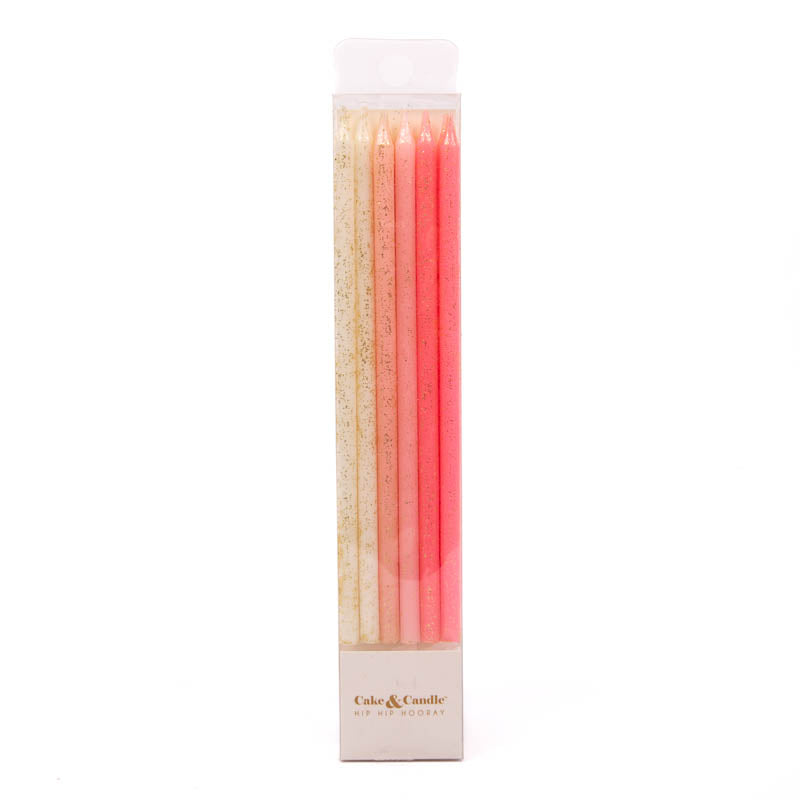 Pink Glitter Candles (12 pack)