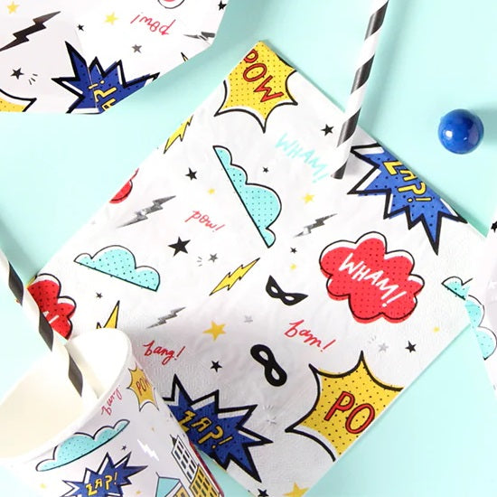 Super Hero Napkin 25cm 16 Pack