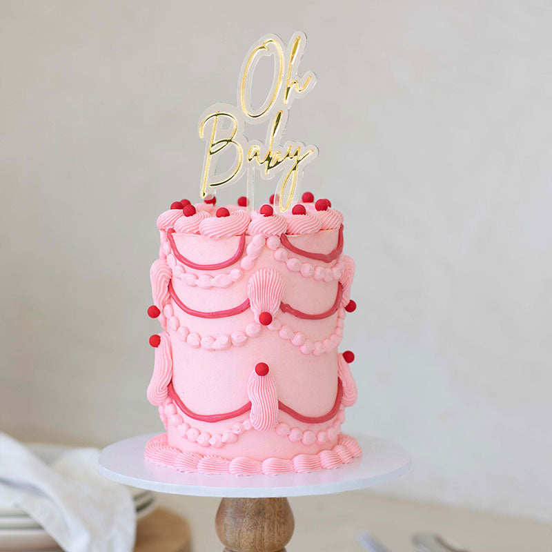 Gold Layered Oh Baby Cake Topper