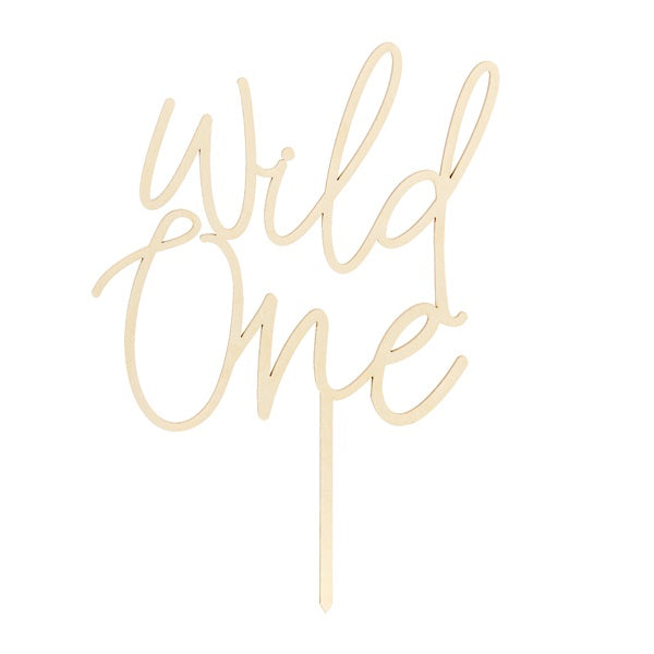 Wooden Wild One Cake Topper