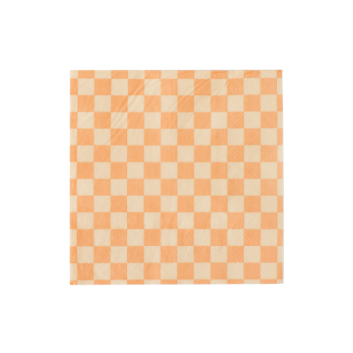 Peach Check It Cocktail Napkins (20 pack)