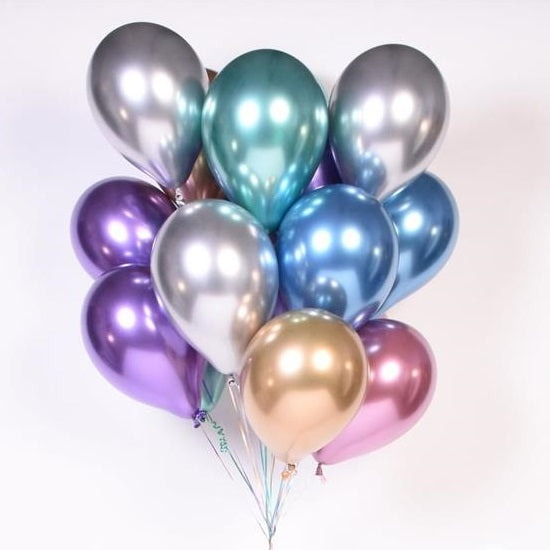 Metallic Chrome Standard 28cm & 18cm Mini Balloons (5 pack)