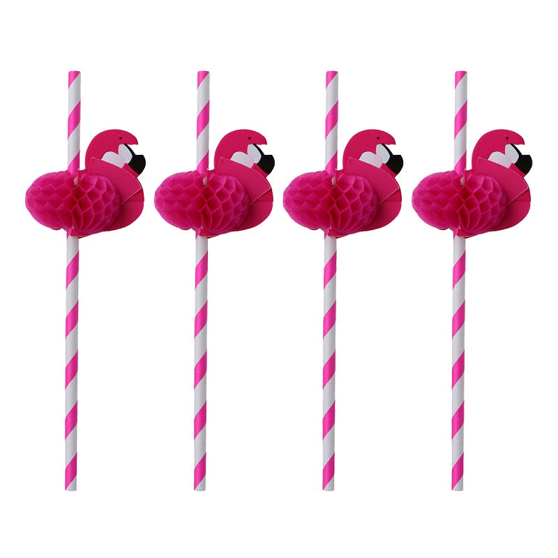 Flamingo Honeycomb Straws (10 pack)