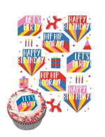 Happy Birthday Stickies Edible Decorating Stickers (30 pack)