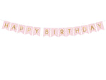 Pink & Gold Happy Birthday Banner