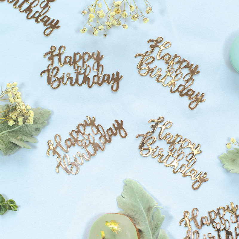 Rose Gold 'Happy Birthday' Jumbo Confetti