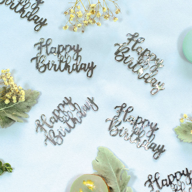 Silver 'Happy Birthday' Jumbo Confetti