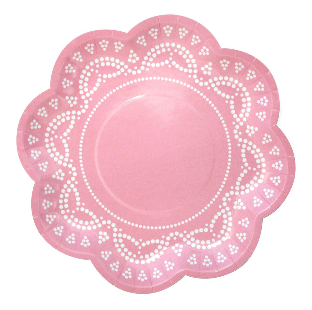 Pink Lovely Lace Plates (10 pack)