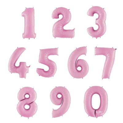 Pastel Pink Giant Number Balloon (9, 0 left)