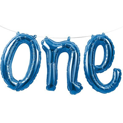 Blue 'ONE' Script Balloon
