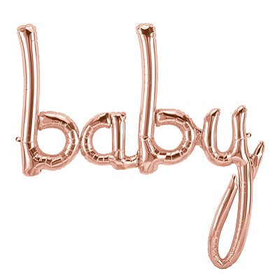 Rose Gold 'BABY' Script Balloon