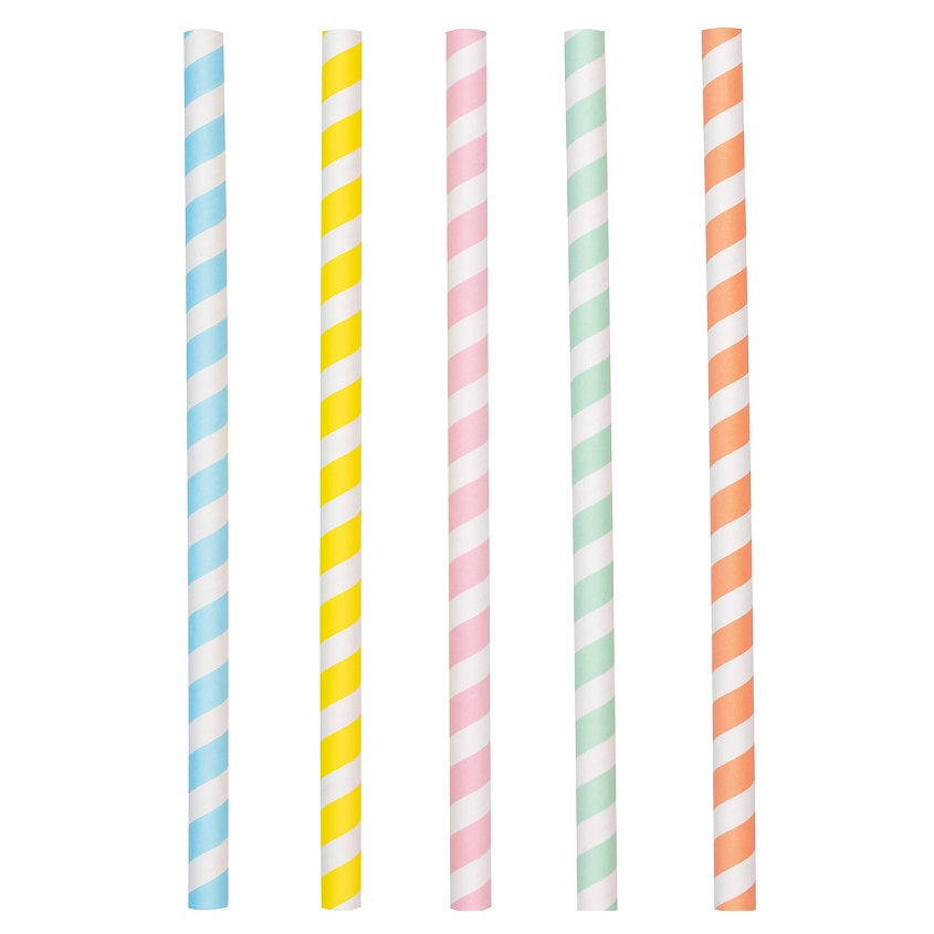 Pastel Striped Straws (10 pack)