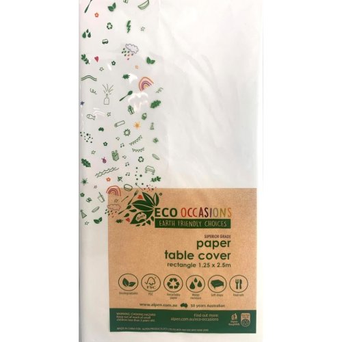 White Eco Paper Tablecover