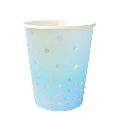 Blue & Iridescent Cups (10 pack)