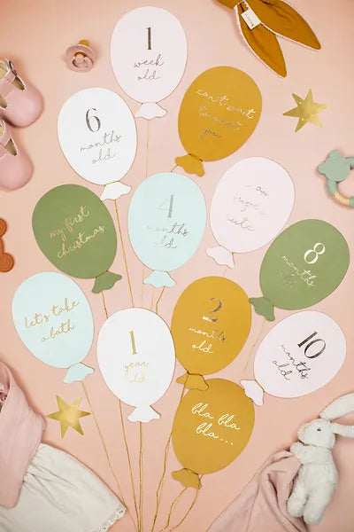 Baby Milestone Balloon Cards (12 pack)