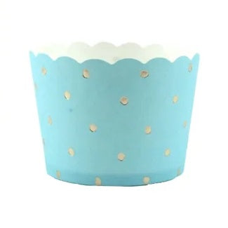 Blue & Gold Dot Baking Cups (25 pack)