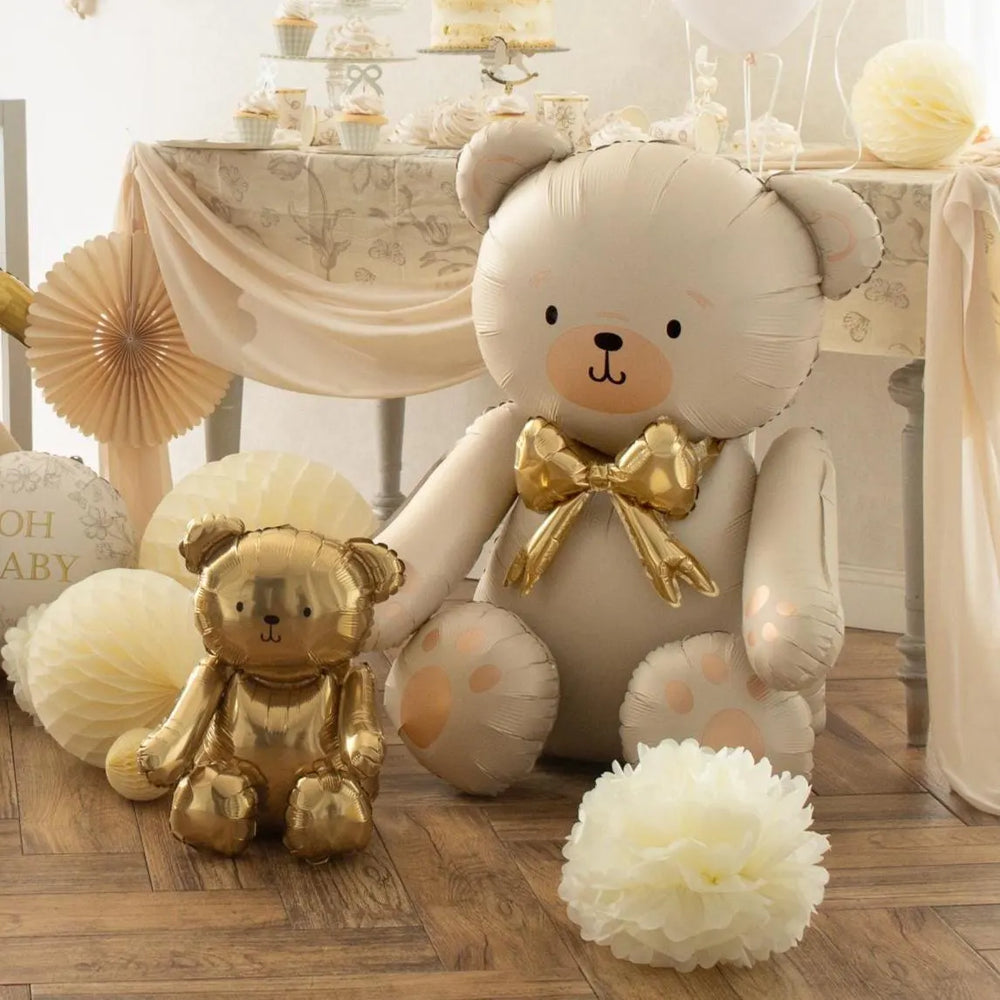 Giant Standing Cream Teddy Bear Balloon (air fill only)