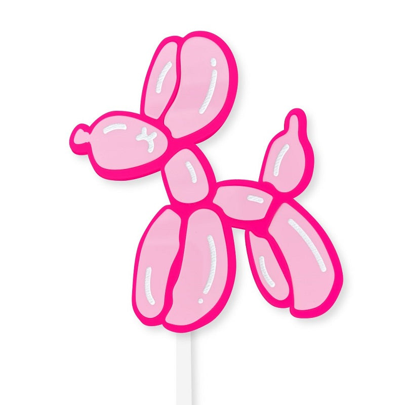 Pink Balloon Pup Cake Topper – Ruby Rabbit