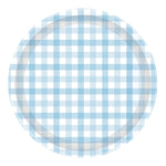Pale Blue Gingham Plates (8 pack)