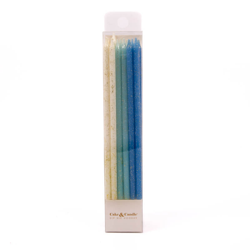 Blue Glitter Candles (12 pack)