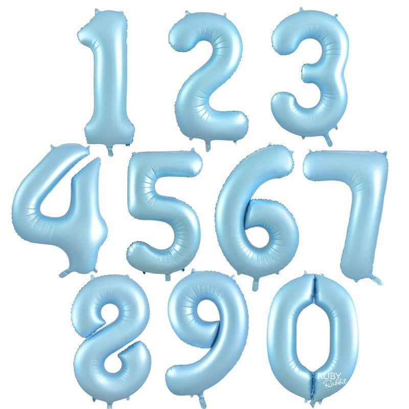 Matte Pastel Blue Giant Number Balloon