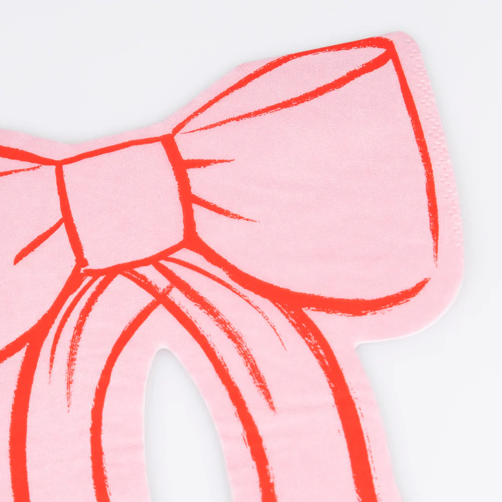 Pink & Red Bow Napkins (16 pack)