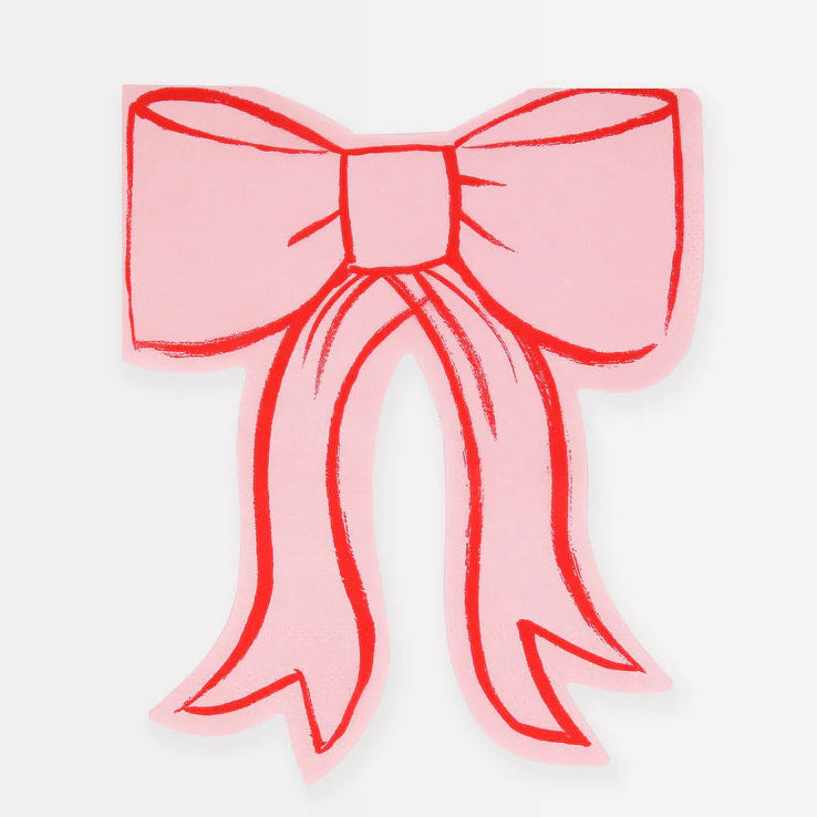 Pink & Red Bow Napkins (16 pack)