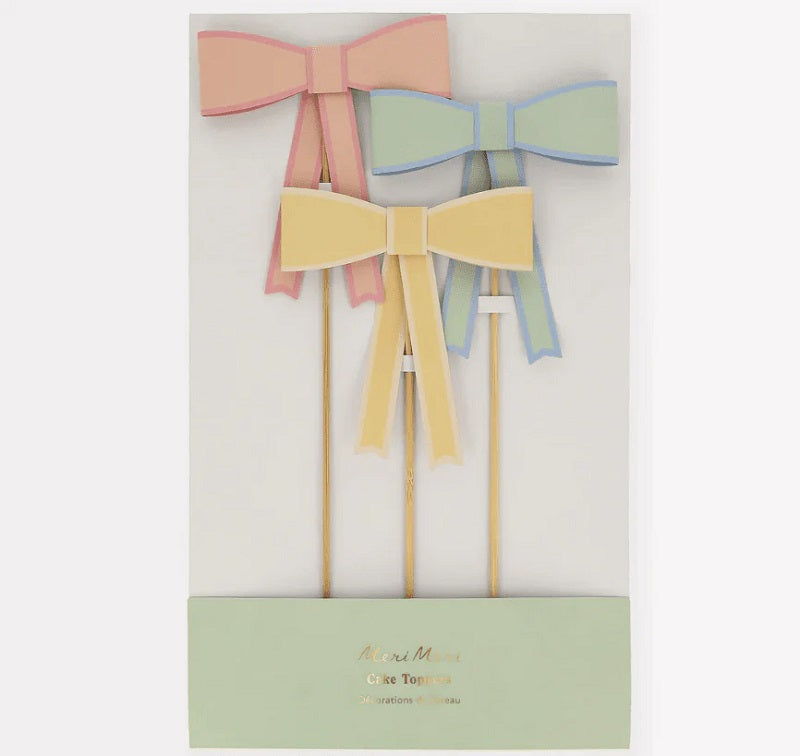 Pastel Bows Cake Toppers (3 pack)