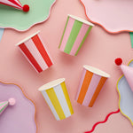 Bright Striped Cups (8 pack)