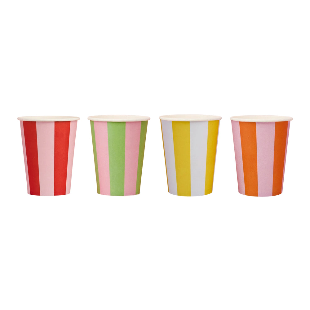Bright Striped Cups (8 pack)