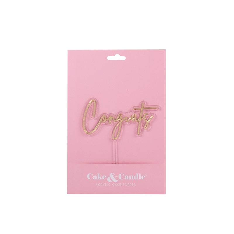Gold Layered Congrats Cake Topper