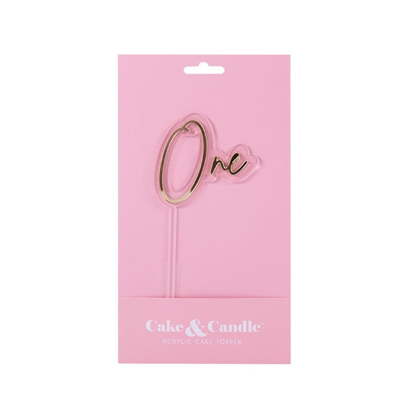 Gold Layered One Cake Topper
