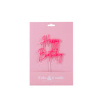 Hot Pink Layered Happy Birthday Cake Topper