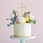 Gold Cross Cake Topper