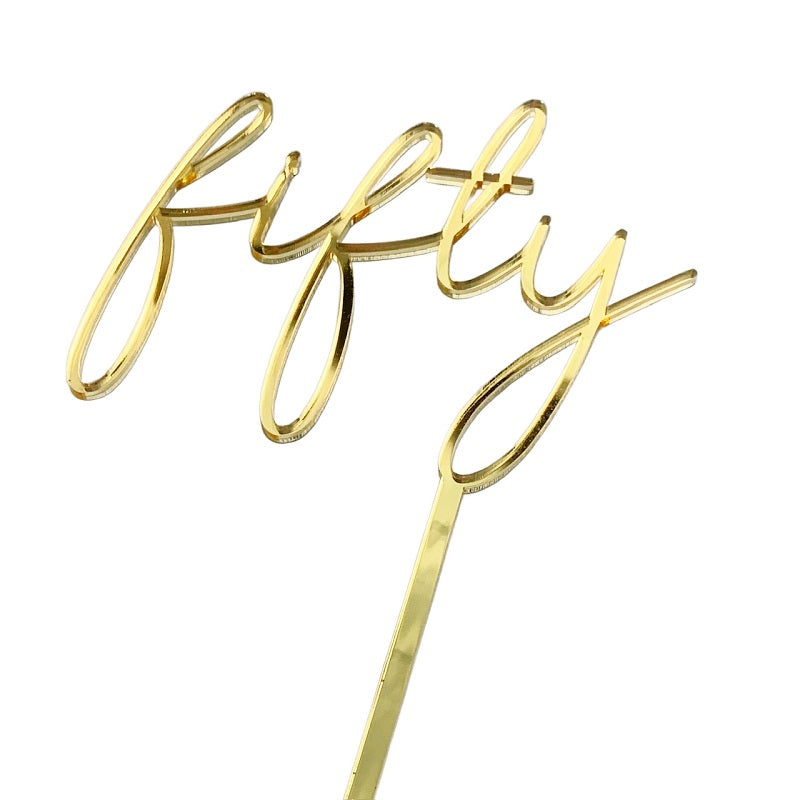 Gold Fifty Cake Topper