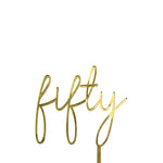 Gold Fifty Cake Topper