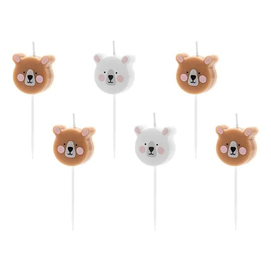 Teddy Bear Candles (6 pack)