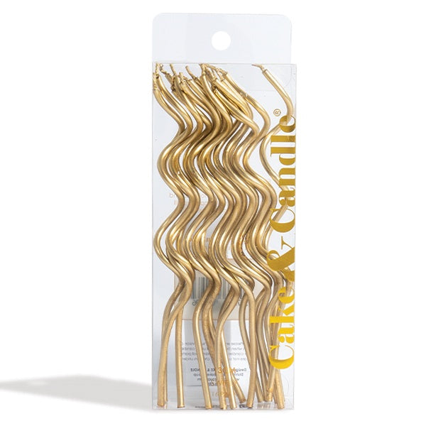 Gold Swirly Candles (16 pack)