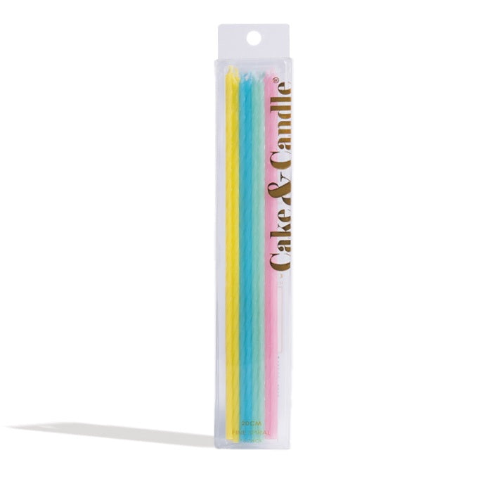 Pastel Tall Spiral Candles (16 pack)