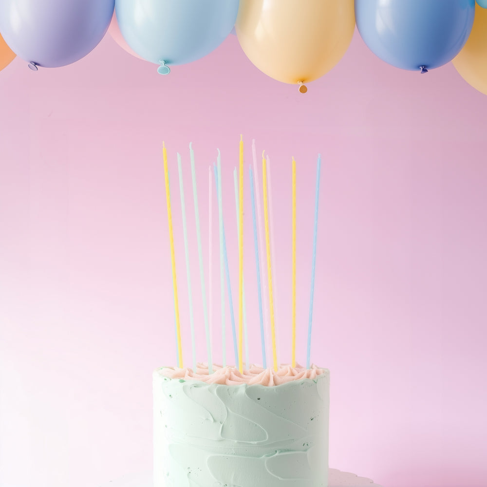 Pastel Tall Spiral Candles (16 pack)