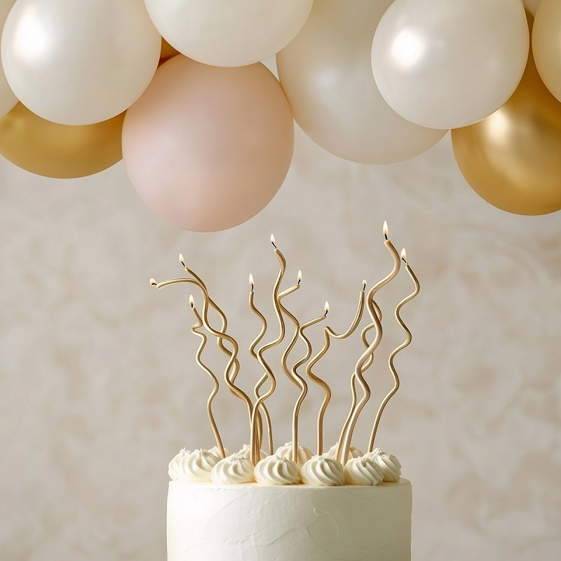 Gold Swirly Candles (16 pack)
