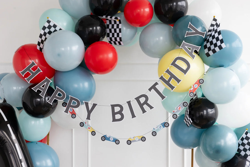 Racing Car Happy Birthday Banner Set