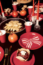 Red Stripe Bow Napkins (12 pack)
