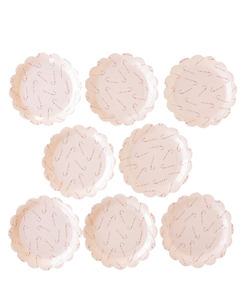 Christmas Candy Cane Plates (8 pack)