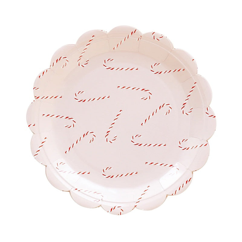 Christmas Candy Cane Plates (8 pack)