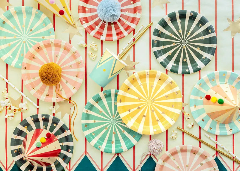 Circus Striped Dessert Plates (6 pack)