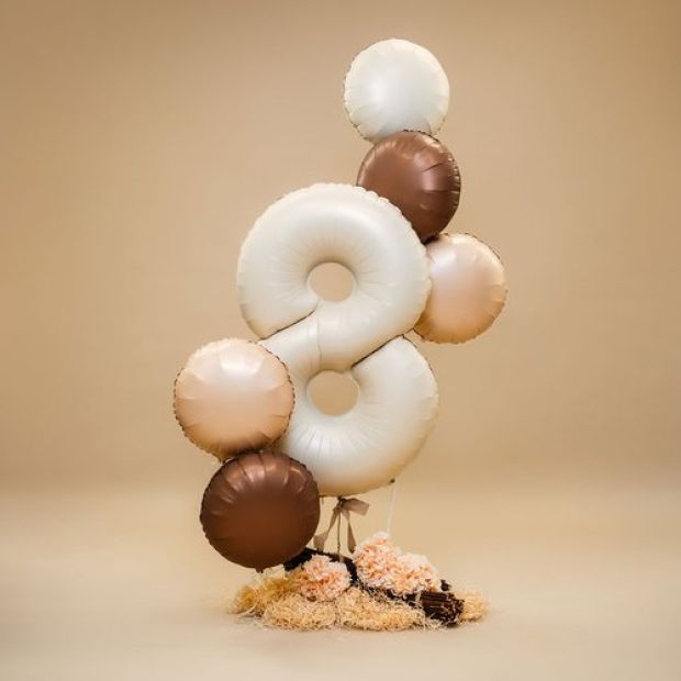 Satin Cream Giant Number Balloon