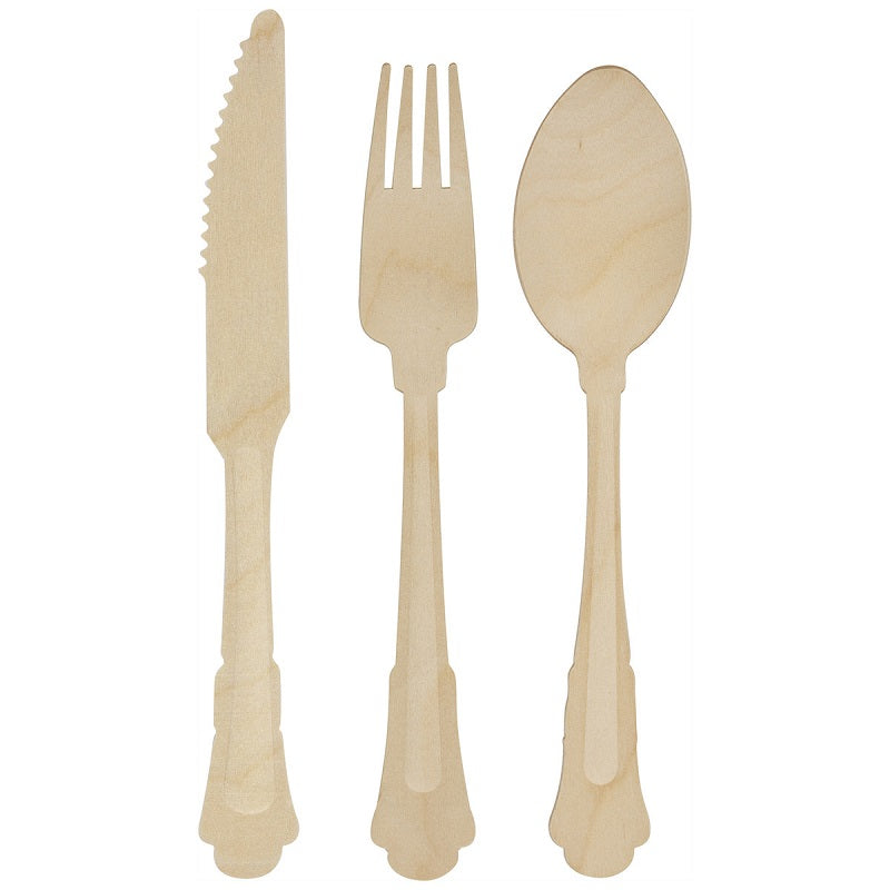 Vintage Wooden Cutlery Set (4 sets)