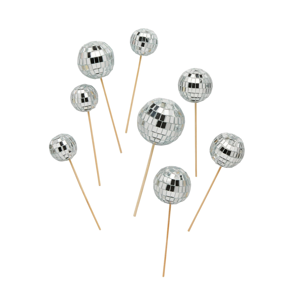 Disco Ball Cake Toppers (8 pack)
