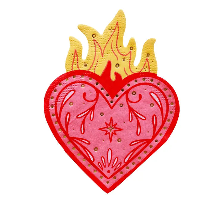 Flaming Heart Cocktail Napkins (20 pack)